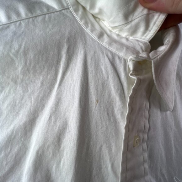 Gitman Bros For Marvin Brown Dallas Men’s White Button Up Shirt Cotton ~large - Picture 11 of 14